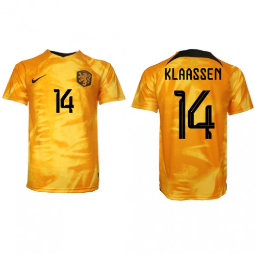 Netherlands Davy Klaassen #14 Replica Home Stadium Shirt World Cup 2022 Short Sleeve